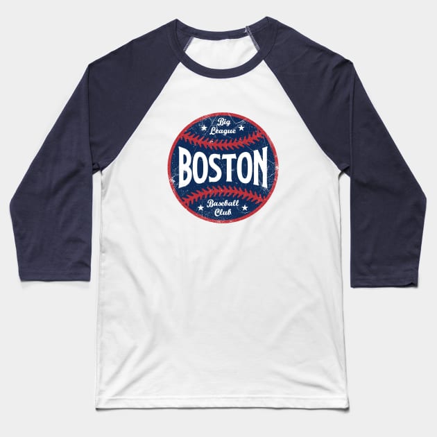 Boston Retro Big League Baseball - White Baseball T-Shirt by KFig21